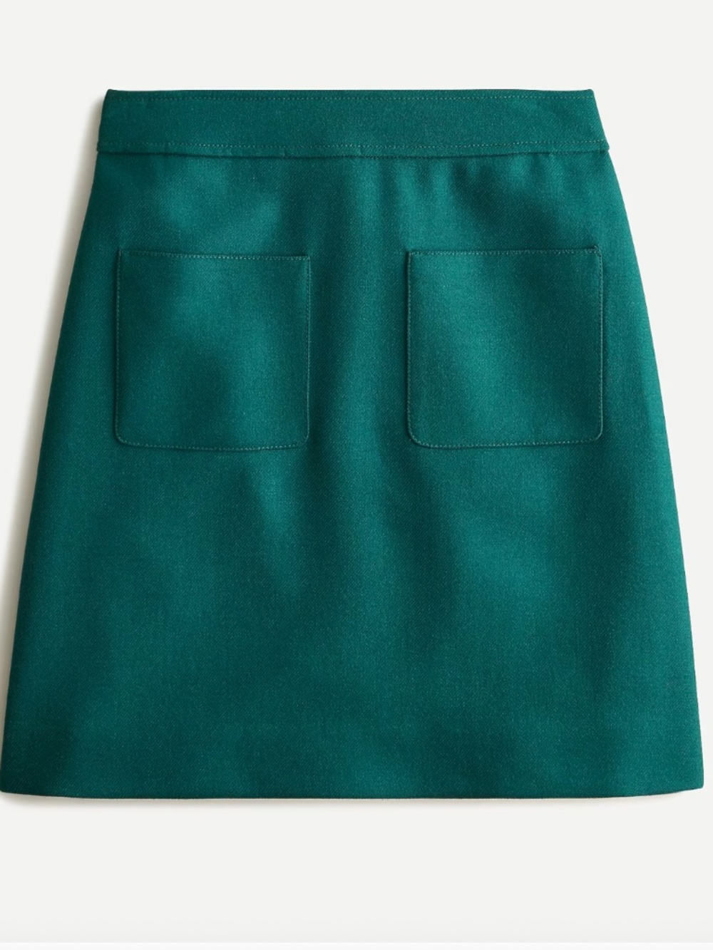 J. Crew Patch Pocket Mini Skirt in Double-Serge Wool |  RICH PINE | Size 6